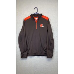 Cleveland Browns Pullover‎ Mens Small Brown NFL Football 1/4 Zip Long Sleeve